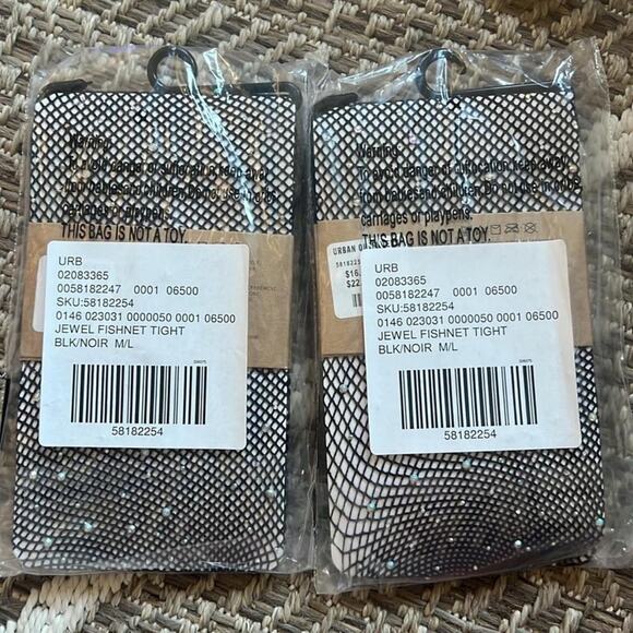 Bundle of 2 urban outfitters rhinestone tights Sz M/L - Picture 3 of 4